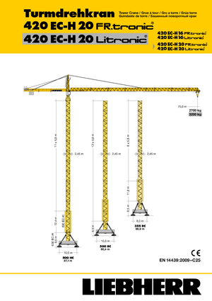 Grues à tour - tourneur supérieur Liebherr 420 EC-H 20