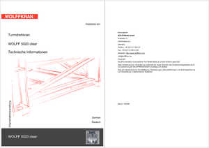 Grues à tour - tourneur supérieur Wolffkran 5020.8 clear