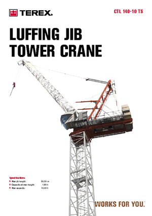 Grues à tour - tourneur supérieur Terex Comedil (Zeppelin) CTL 140-10