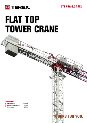 Grues à tour - tourneur supérieur Terex Comedil (Zeppelin) CTT 61 A 2,5
