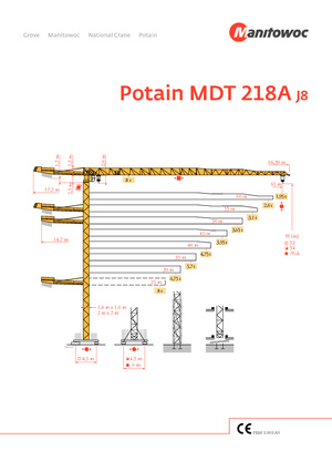 Grues à tour - tourneur supérieur Potain MDT 218 A-J8