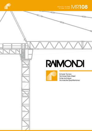 Grues à tour - tourneur supérieur Raimondi MR 108+3