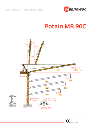 Grues à tour - tourneur supérieur Potain MR 160 C