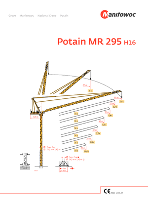 Grues à tour - tourneur supérieur Potain MR 295 H 16