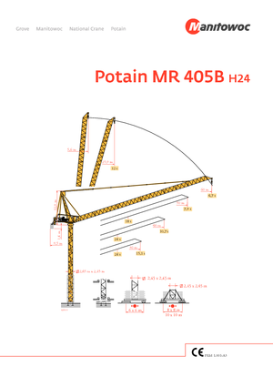 Grues à tour - tourneur supérieur Potain MR 405 B 24