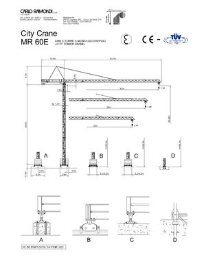 Grues à tour - tourneur supérieur Raimondi MR 60-A