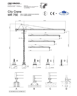 Grues à tour - tourneur supérieur Raimondi MR 75-A