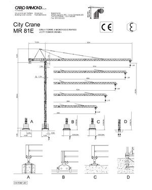 Grues à tour - tourneur supérieur Raimondi MR 81