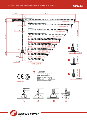 Grues à tour - tourneur supérieur Raimondi MRT 223