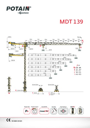 Grues à tour - tourneur supérieur Potain MDT 139