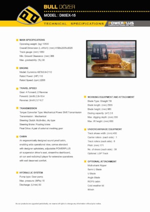 Bulldozers PowerPlus D60EX-15