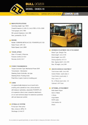 Bulldozers PowerPlus D63EX-15
