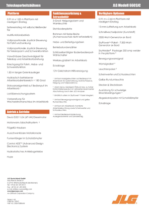 Nacelles télescopiques sur chenilles JLG 660SJC