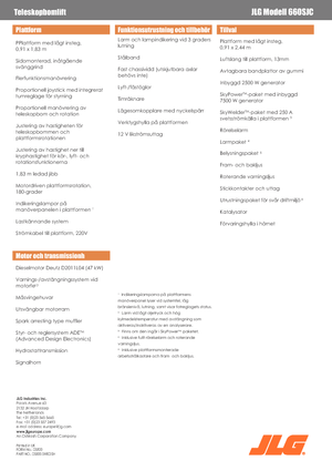 Nacelles télescopiques sur chenilles JLG 660SJC