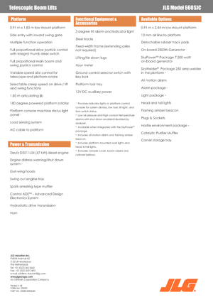 Nacelles télescopiques sur chenilles JLG 660SJC