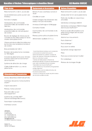 Nacelles télescopiques sur chenilles JLG 660SJC