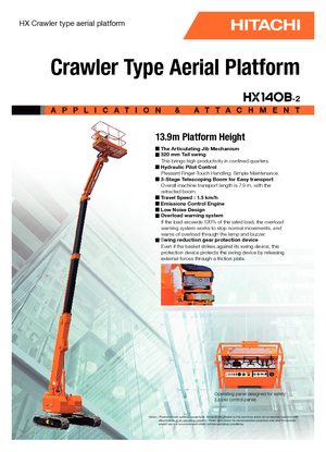 Nacelles télescopiques sur chenilles Hitachi HX 140 B