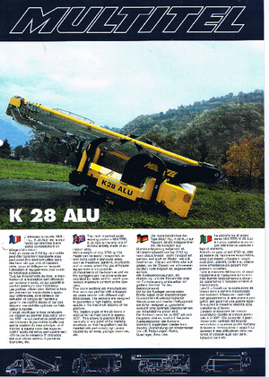 Nacelles télescopiques sur chenilles Multitel K 28 Alu