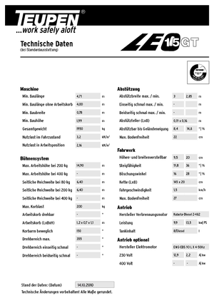 Nacelles à bras articulés sur chenilles TEUPEN Leo 15 GT