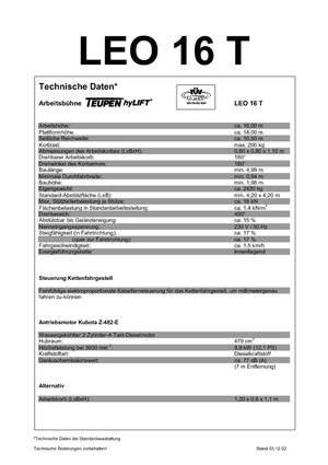 Nacelles à bras articulés sur chenilles TEUPEN Leo 16 T