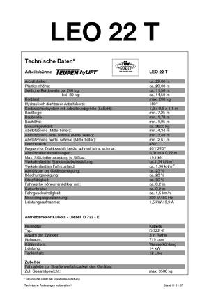 Nacelles télescopiques sur chenilles TEUPEN Leo 22 T