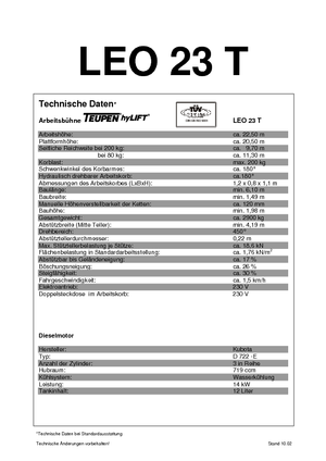 Nacelles télescopiques sur chenilles TEUPEN Leo 23 T
