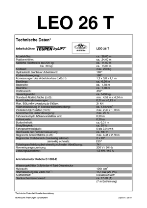 Nacelles télescopiques sur chenilles TEUPEN Leo 26 T