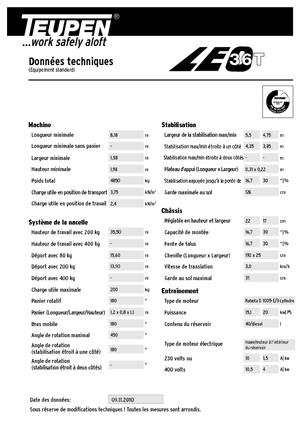 Nacelles télescopiques sur chenilles TEUPEN LEO36T