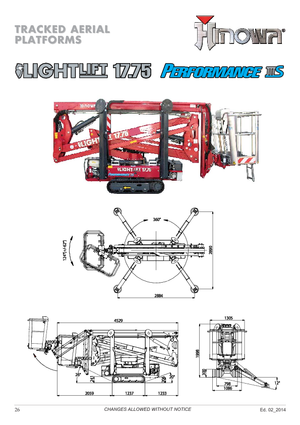 Nacelles à bras articulés sur chenilles Hinowa Lightlift 17.75 Performance IIIS MK3