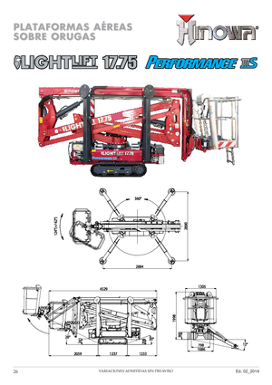 Nacelles à bras articulés sur chenilles Hinowa Lightlift 17.75 Performance IIIS MK3