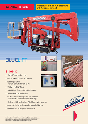 Nacelles à bras articulés sur chenilles Bluelift - Rothlehner R 160 C