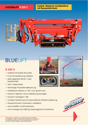 Nacelles télescopiques sur chenilles Bluelift - Rothlehner R 220 C