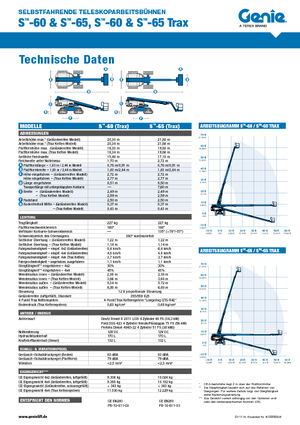 Nacelles télescopiques sur chenilles Genie S-65 TraX
