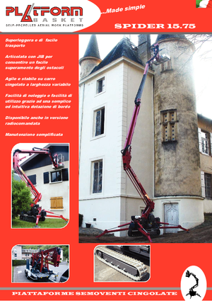 Nacelles à bras articulés sur chenilles Basket Spider 15.75 E-Pro