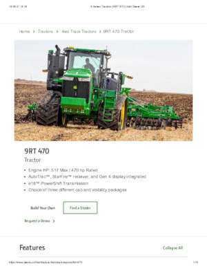 Tracteurs à chenilles John Deere 9RT 470