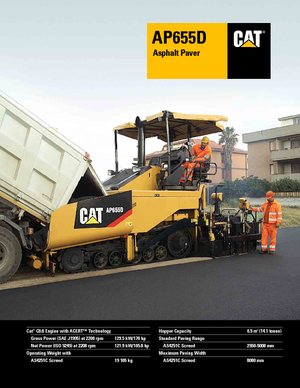 Finisseurs de chaussée sur chenilles Caterpillar AP655D