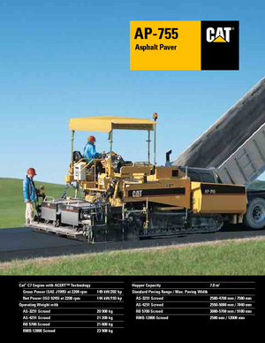 Finisseurs de chaussée sur chenilles Caterpillar AP755