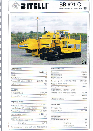 Finisseurs de chaussée sur chenilles Bitelli BB 621 C-RB 260