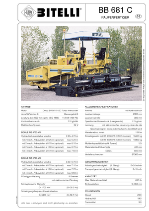 Finisseurs de chaussée sur chenilles Bitelli BB 681 C-RB 5700 VB