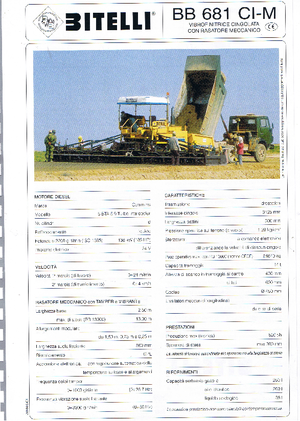 Finisseurs de chaussée sur chenilles Bitelli BB 681 CI-M-RB 13000 VB