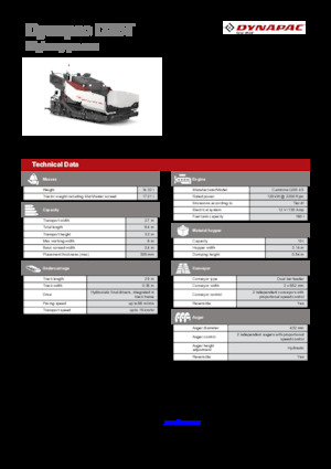 Finisseurs de chaussée sur chenilles Dynapac D25T