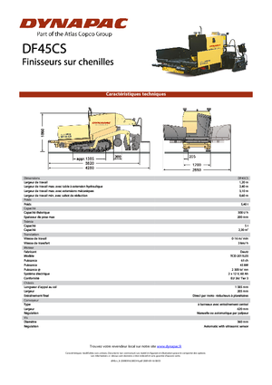 Finisseurs de chaussée sur chenilles Dynapac DF 45 CS