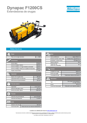 Finisseurs de chaussée sur chenilles Dynapac F 1200 CS