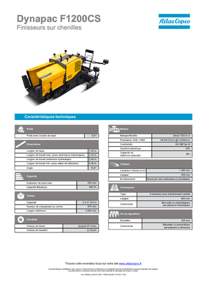 Finisseurs de chaussée sur chenilles Dynapac F 1200 CS