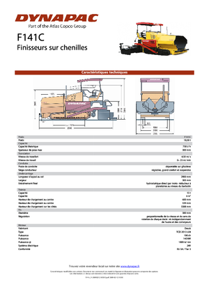 Finisseurs de chaussée sur chenilles Dynapac F 141 C