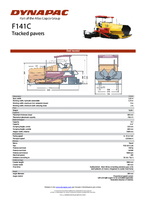 Finisseurs de chaussée sur chenilles Dynapac F 141 C