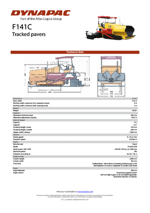 Finisseurs de chaussée sur chenilles Dynapac F 141 C