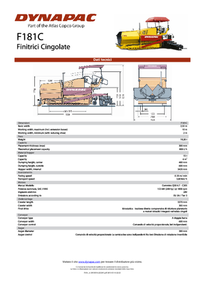 Finisseurs de chaussée sur chenilles Dynapac F 181 C