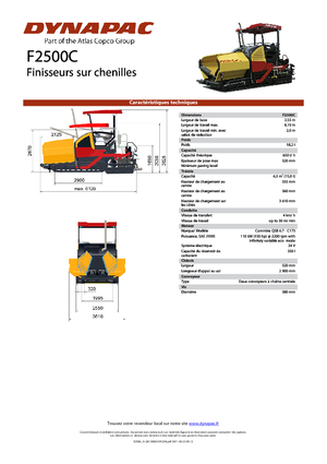 Finisseurs de chaussée sur chenilles Dynapac F 2500 C 
