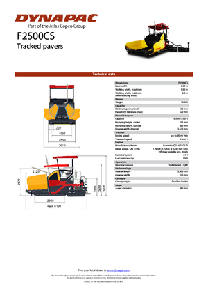 Finisseurs de chaussée sur chenilles Dynapac F 2500 CS